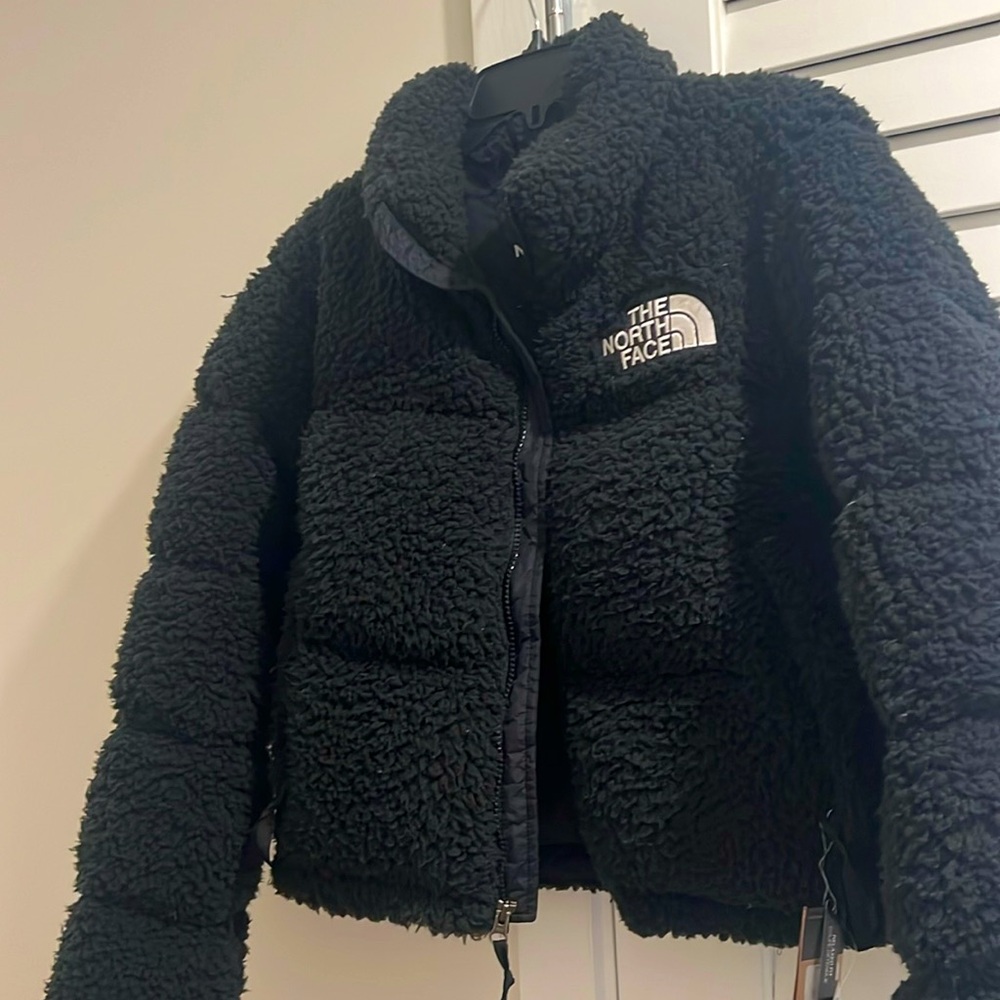 NorthFace Nuptse Sherpa Puffer Jacket in Black